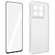 Avizar Coque pour Oneplus 10T Silicone Souple et Film Verre Trempé 9H  transparent contour noir - Pack de protection intégrale 360° spécialement conçu pour Oneplus 10T