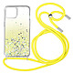 Avizar Coque iPhone 13 Mini Dos Pailleté Avec Lanière Amovible - Dégradé jaune - Coque paillettes transparente spécialement conçue pour votre iPhone 13 Mini