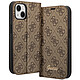 Guess Étui Luxe pour iPhone 14 Clapet Porte-cartes Design Élégant Motif 4G Marron L'accessoire parfait pour affirmer votre style, que ce soit au travail ou lors de vos sorties