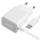 LinQ Chargeur Secteur USB-C 18W avec Câble intégré 1.2m Blanc Chargeur secteur USB-C blanc de LinQ pour maintenir vos appareils toujours prêts à l'emploi