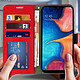 Avis Avizar Housse Samsung Galaxy A20e Étui Porte carte Support Vidéo Vintage Rouge