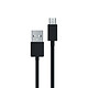 Myway Câble Micro USB vers USB-A 2.0 Charge 12W et Synchronisation 2m Noir Permet de recharger votre appareil et/ou de synchroniser ses données avec votre ordinateur ou tablette