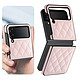 Avis Avizar Coque pour Samsung Z Flip 4 Rhombique Rigide Série Rhombus Chic  rose poudré