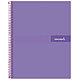 LIDERPAPEL Cahier spirale Crafty couverture contrecollée A5 240p 90g microperforé - Violet Cahier