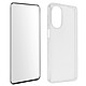 Avizar Coque pour Motorola Moto G52 et G82 Silicone Souple et Film Verre Trempé 9H  transparent contour noir Préserve efficacement et intégralement votre appareil contre les chocs et les rayures du quotidien