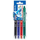 PILOT Stylo roller FRIXION BALL CLICKER 07 Set2Go, étui de 4 Stylo roller