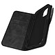 Forcell Housse pour iPhone 13 Pro Max Effet Daim Clapet Portefeuille Support Vidéo Noir Etui folio Noir en Eco-cuir, iPhone 13 Pro Max