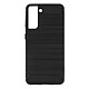 Avizar Coque Samsung Galaxy S21 Souple Coins Renforcés Carbone Effet Brossé Noir Coque souple en silicone gel flexible et résistant pour Samsung Galaxy S21.