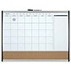 NOBO Quartet Tableau mixte calendrier 585x 430 mm cadre incurvé Tableau blanc