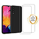 Evetane Coque Samsung Galaxy A50 Silicone liquide Noire + 2 Vitres en Verre trempe Protection ecran Antichocs Coque Samsung Galaxy A50 Silicone liquide Noire + 2 Vitres en Verre trempe Protection ecran Antichocs