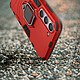 Avizar Coque pour Samsung Galaxy S23 Hybride Antichoc Bague Métallique Support  rouge pas cher