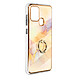 Avizar Coque pour Samsung Galaxy A21s Bi-matière avec Bague de maintien à strass effet bijou Motif marbre champagne Coque Anneau Rose Champagne en Silicone, Galaxy A21s