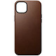 Nomad Coque Modern Cuir pour iPhone 15 Plus Marron - Coque compatible MagSafe