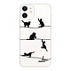 Evetane Coque iPhone 12 mini 360 intégrale transparente Motif Chat Lignes Tendance Coque iPhone 12 mini 360 intégrale transparente Chat Lignes Tendance