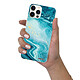 Evetane Coque iPhone 12 Pro Max 360 intégrale transparente Motif Bleu Nacré Marbre Tendance pas cher