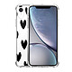 Avis Evetane Coque iPhone Xr anti-choc souple angles renforcés transparente Motif Coeurs Noirs