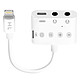 Avizar Adaptateur Lightning vers Lightning, USB-C et Double Jack 3.5mm 12 cm - Blanc Adaptateur dédié pour les appareils dotés d'une connectique Lightning, modèle HL-108