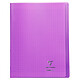 CLAIREFONTAINE Cahier Protège-cahier Koverbook Piqué Polypro 24x32 cm 96p séyès Violet Transparent Cahier