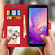 Acheter Avizar Etui folio Rouge Vintage pour Samsung Galaxy J6 Plus