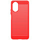 Avizar Coque pour Oppo A38 Flexible Effet Carbone et Brossé Rouge - Conception en silicone gel flexible, protégeant le téléphone des chocs et rayures du quotidien