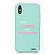 Evetane Coque iPhone X/ Xs Silicone Liquide Douce vert pâle Un peu chiante tres attachante Coque iPhone X/ Xs Silicone Liquide Douce vert pâle Un peu chiante tres attachante