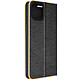 Avizar Étui pour iPhone 14 Porte carte et Support vidéo  Noir et Doré Un étui folio de la collection Luna Book Gold pour iPhone 14