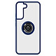 Avizar Coque pour Samsung Galaxy S22 Bi-matière Bague Métallique Support Vidéo bleu Coque Anneau Bleu en Polycarbonate, Galaxy S22