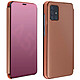 Avizar Housse Samsung Galaxy A51 Clapet Effet Miroir Support Vidéo Rose Gold - Protection intégrale spécialement conçue pour le Samsung Galaxy A51