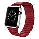 Avizar Bracelet Apple Watch 42 et 44 mm en Cuir matelassé et Magnétique - Rouge Bracelet Cuir Apple Watch 42/44 mm