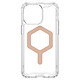 UAG Coque MagSafe pour iPhone 15 Pro Max Antichoc Fine Transparent et Rose Gold série Plyo Coque Magsafe Rose Champagne en Polycarbonate, iPhone 15 Pro Max