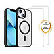 Evetane Coque iPhone 13 Noire et transparente Motif fumée Compatible Magsafe + 2 Vitres Protection ecran Coque iPhone 13 Noire et transparente fumée Compatible Magsafe + 2 Vitres Protection ecran