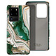 iDeal of Sweden Coque pour Samsung S20 Ultra Marbré Luxe Ultra fine Golden Jade Marble Vert Foncé Design marbré émeraude avec des détails dorés et blancs luxueux, rehaussé d'une plaque dorée "iDeal of Sweden"