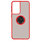 Avizar Coque Galaxy S21 Ultra Bi-matière Bague Métallique Fonction Support rouge - Coque de protection spécialement conçue pour Samsung Galaxy S21 Ultra.