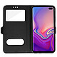 Avizar Etui Samsung Galaxy S10 Plus Housse Folio Double Fenêtre Fonction Support noir pas cher