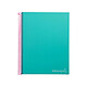 LIDERPAPEL Cahier spirale Jolly A4 280p 75g quadrillé 5x5mm microperforé 4 trous-Turquoise Cahier