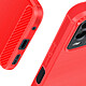 Avizar Coque pour Nokia C22 Protection Souple Effet Carbone et Brossé Rouge pas cher