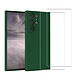 Acheter Evetane Coque Samsung Galaxy S23 Ultra Silicone liquide Verte + 2 Vitres en Verre trempé Protection écran Antichocs