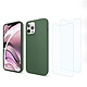 Acheter Evetane Coque iPhone 13 Pro Silicone liquide Vert Foret + 2 Vitres en Verre trempé Protection écran Antichocs