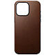 Nomad Coque Modern Cuir pour iPhone 15 Pro Max Pro Marron - Coque compatible MagSafe