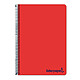 LIDERPAPEL Cahier spirale A7 micro wonder 200 pages 90g quadrillé 5x5mm 4 bandes - Rouge Cahier