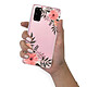 Evetane Coque Samsung Galaxy S20 360 intégrale transparente Motif Fleurs roses Tendance pas cher