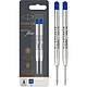 PARKER Lot de 2 Recharges QUINKflow Stylo Bille Pointe Moyenne Bleue Recharge pour stylo bille