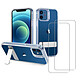 Acheter Evetane Coque iPhone 12/12 Pro antichocs transparente Motif + 2 Vitres avec support Bequille