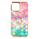 Avizar Coque iPhone 13 Pro Bi-matière Bague de maintien Motif écaille - rose et bleu - Coque de protection spécialement conçue pour iPhone 13 Pro.