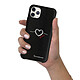 Acheter LaCoqueFrançaise Coque iPhone 11 Pro effet cuir grainé noir Coeur Blanc Amour Design