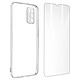 Avizar Coque Samsung Galaxy A02s Silicone Souple Film Verre Trempé Transparent - Pack de protection 360° Transparent spécialement conçue pour Samsung Galaxy A02s