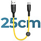 XO Câble USB vers Micro USB 6A Transfert De Données 480Mbps 25cm Jaune pas cher