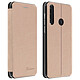 Avizar Étui Huawei Y6p Simili-Cuir Texturé Clapet Porte-carte Support Vidéo rose gold - Housse de protection intégrale, spécialement conçue pour Huawei Y6p.