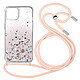 Avizar Coque iPhone 13 Mini Dos Pailleté Avec Lanière Amovible - Dégradé rose Coque paillettes transparente spécialement conçue pour votre iPhone 13 Mini