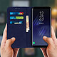 Avis Avizar Housse Galaxy S8 Étui Porte-cartes Fonction Support Coque Silicone Gel bleu nuit